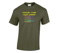 JLB Print Choose Your Light Saber Space Wars Sci Fi Movie Film Inspired Premium Quality Regular Fit T-Shirt Top for Men and Teens (Military Green/X-Large)