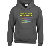 JLB Print Choose Your Light Saber Space Wars Sci Fi Movie Film Inspired Premium Quality Unisex Hoodies for Men, Women and Teens (Charcoal/Small)