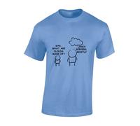JLB Print Dad What are Clouds Cool Funky Geek Nerd Premium Quality Modern Fit T-Shirt Top for Men - Blue/M