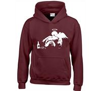 JLB Print Drunken Angel Silhouette Street Artist Inspired Premium Quality Unisex Hoodies for Men, Women and Teens Maroon