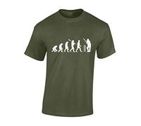 JLB Print Evolution of Cricketer Sports Fan Premium Quality Regular Fit T-Shirt Top for Men and Teens - Military Green/L