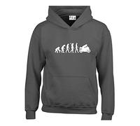 JLB Print Evolution of The Motorbike Funny Cool Premium Quality Unisex Hoodies for Men, Women and Teens Charcoal