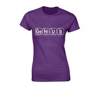 JLB Print Genius Periodic Table Cool Funky Geek Nerd Premium Quality Fitted T-Shirt Top for Women and Teens - Purple / 10-12