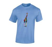 JLB Print Giraffe Paint Cool Premium Quality Modern Fit T-Shirt Top for Men - Blue/XL