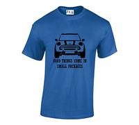 JLB Print Good Things Come in Small Packages Mini Car Funny Cool Premium Quality Regular Fit T-Shirt Top for Men and Teens Royal