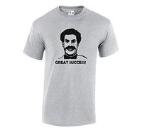 JLB Print Great Success Comedy Character from Kazakhstan Inspired Premium Quality Regular Fit T-Shirt Top for Men and Teens Grey