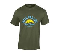JLB Print Hill Valley High School Cool Premium Quality Modern Fit T-Shirt Top for Men - Green/XL