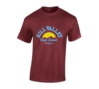 JLB Print Hill Valley High School Cool Premium Quality Modern Fit T-Shirt Top for Men - Red/XXL