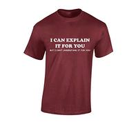 JLB Print I Can Explain It for You Funny Premium Quality Regular Fit T-Shirt Top for Men and Teens - Maroon/XXL