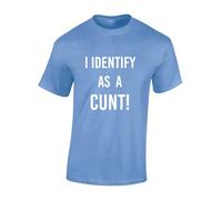 JLB Print I Identify As A C Nt Funny Rude Humor Premium Quality Modern Fit T-Shirt Top for Men - Blue/M