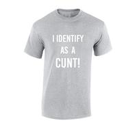 JLB Print I Identify As A C Nt Funny Rude Humor Premium Quality Modern Fit T-Shirt Top for Men - Grey/M