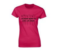 JLB Print I Know How to Use an Iron Sports Fan Premium Quality Loose Fit T-Shirt Top for Ladies