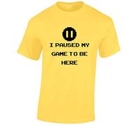 JLB Print I Paused My Game to Be Here Cool Funky Geek Nerd Premium Quality Regular Fit T-Shirt Top for Men and Teens - Yellow/XXL