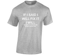 JLB Print If I Said I Will Fix It Cool Novelty Premium Quality Regular Fit T-Shirt Top for Men and Teens - Sports Grey/XXL