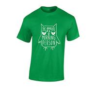 JLB Print I'm The Opposite of A Morning Person Funny Premium Quality Regular Fit T-Shirt Top for Men and Teens - Green/S