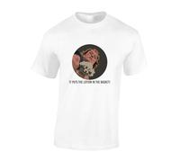 JLB Print It Puts The Lotion in The Basket Classic Horror Movie Inspired Premium Quality Modern Fit T-Shirt Top for Men - White/XXL