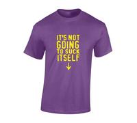 JLB Print Its Not Going to Suck Itself Funny Rude Humor Premium Quality Modern Fit T-Shirt Top for Men - Purple/M