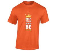 JLB Print Keep Calm and Be Yourself Cool Slogan Design Funny Top New Cool Premium Quality Modern Fit T-Shirt Top for Men - Orange / 3XL