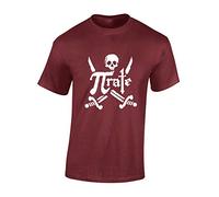 JLB Print Pi-Rate Cool Funky Geek Nerd Premium Quality Regular Fit T-Shirt Top for Men and Teens - Maroon/XL