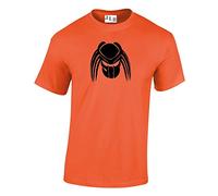JLB Print Predator Silhouette Sci Fi Movie Inspired Premium Quality Regular Fit T-Shirt Top for Men and Teens Orange