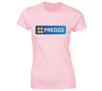 JLB Print Preggs Funny Joke Pregnant Pregnancy Design Gift Present Idea Top Funny Premium Quality Loose Fit T-Shirt Top for Ladies - Pink / 14-16