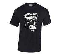 JLB Print Roaring Gorilla Cool Premium Quality Regular Fit T-Shirt Top for Men and Teens Black