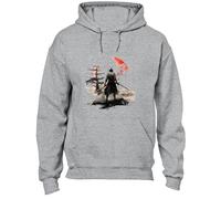 JLB Print Samurai Painted Cool Japanese Japan Warrior Anime Cool Gamer Top Cool Premium Quality Unisex Hoodies for Men and Women - Grey / 5XL