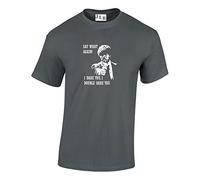 JLB Print SAY What Again. I Dare You Violent Gang Film Inspired Premium Quality Regular Fit T-Shirt Top for Men and Teens Charcoal