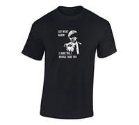JLB Print SAY What Again. I Dare You Violent Gang Film Inspired Premium Quality Regular Fit T-Shirt Top for Men and Teens Black