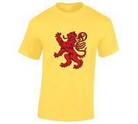 JLB Print Scottish Lion Scotland Flag Football Rugby Fan Gift Idea Cool Premium Quality Modern Fit T-Shirt Top for Men - Yellow / 4XL