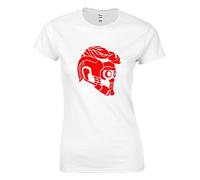 JLB Print Star Lord Helmet Profile Super Hero Movie & Comic Book Fan Premium Quality Fitted T-Shirt Top for Women and Teens White