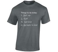 JLB Print Things to Do Today Funny Premium Quality Regular Fit T-Shirt Top for Men and Teens - Charcoal/3XL