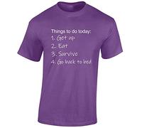 JLB Print Things to Do Today Funny Premium Quality Regular Fit T-Shirt Top for Men and Teens - Purple/XXL