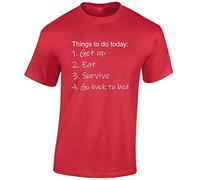 JLB Print Things to Do Today Funny Premium Quality Regular Fit T-Shirt Top for Men and Teens - Red/L