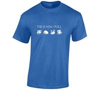 JLB Print This is How I Roll Panda Novelty Premium Quality Regular Fit T-Shirt Top for Men and Teens - Royal/S