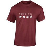 JLB Print This is How I Roll Panda Novelty Premium Quality Regular Fit T-Shirt Top for Men and Teens - Maroon/XXL