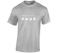 JLB Print This is How I Roll Panda Novelty Premium Quality Regular Fit T-Shirt Top for Men and Teens - Sports Grey/M