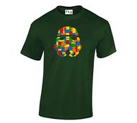 JLB Print Trooper Helmet Bricks Space Wars Sci Fi Movie Film Inspired Premium Quality Regular Fit T-Shirt Top for Men and Teens (Dark Green/Large)