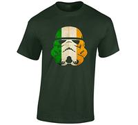 JLB Print Trooper Helmet Ireland Space Wars Sci Fi Movie Film Inspired Premium Quality Regular Fit T-Shirt Top for Men and Teens - Dark Green/3XL