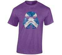 JLB Print Trooper Helmet Scotland Space Wars Sci Fi Movie Film Inspired Premium Quality Regular Fit T-Shirt Top for Men and Teens - Purple/XX-Large