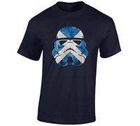 JLB Print Trooper Helmet Scotland Space Wars Sci Fi Movie Film Inspired Premium Quality Regular Fit T-Shirt Top for Men and Teens - Navy/XX-Large