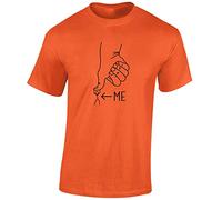 JLB Print Under The Thumb Funny Premium Quality Regular Fit T-Shirt Top for Men and Teens - Orange/XL