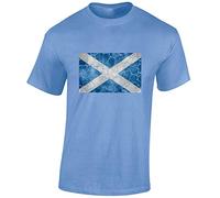 JLB Print Vintage Scotland Flag Cool Novelty Premium Quality Regular Fit T-Shirt Top for Men and Teens - Carolina Blue/X-Large