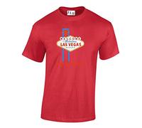 JLB Print Viva Las Vegas Cool Novelty Premium Quality Regular Fit T-Shirt Top for Men and Teens (Red / 5X-Large)