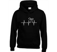 JLB Print Weightlifting Electrocardiogram Gym Sports Fan Premium Quality Unisex Hoodies for Men, Women and Teens Black