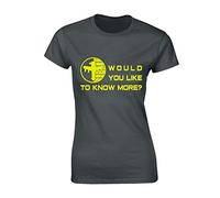 JLB Print Would You Like to Know More Fun Meme Quotes Premium Quality Fitted T-Shirt Top for Women and Teens - Charcoal / 14-16