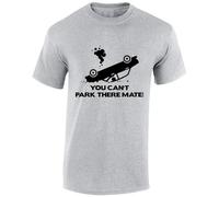 JLB Print You Can't Park Mate Funny Joke Meme Novelty Comedy Top Saying Funny Premium Quality Modern Fit T-Shirt Top for Men - Grey/M