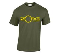 JLB Print Zorg Industries Logo Sci Fi Movie Film Inspired Premium Quality Regular Fit T-Shirt Top for Men and Teens Military Green