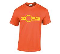 JLB Print Zorg Industries Logo Sci Fi Movie Film Inspired Premium Quality Regular Fit T-Shirt Top for Men and Teens Orange