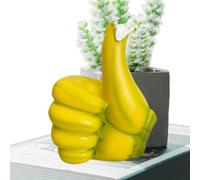 jlceh Resin Banana Hand Sculpture,Funny Hand Gesture Figurine Banana Ornament - Creative Hand Gesture Banana Decor for Cabinet, Desktop